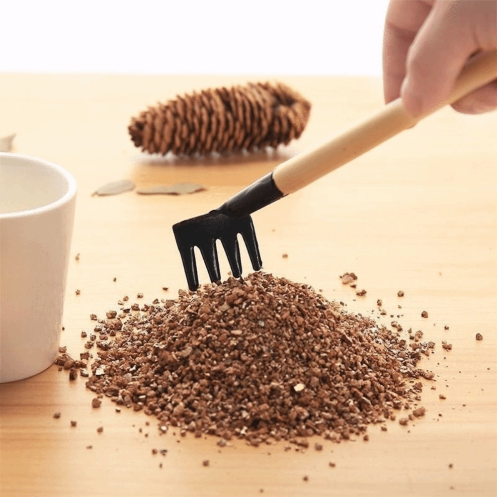 Spade Digging Fork - Multifunctionele mini-tuinplantset met houten handvat, grondschepjes,
