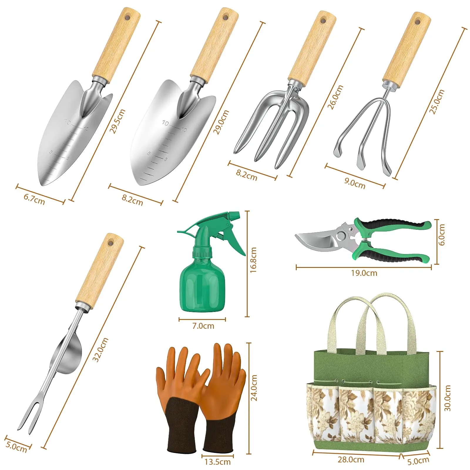9-delige roestvrijstalen tuinh - Spade Digging Fork recensie en prijs